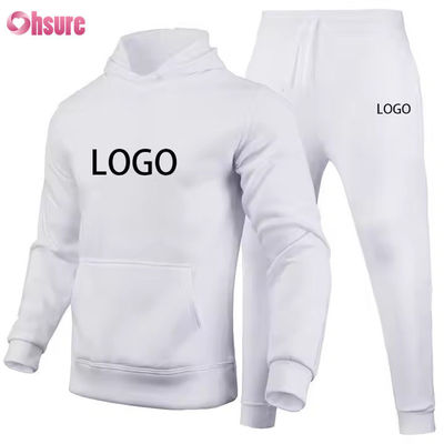 Custom Männer Hoodies und Jogger Sets Solides Logo Brauner Sweatsuit Unisex Locker Baumwolle Gürtel Unisex Tracksuit