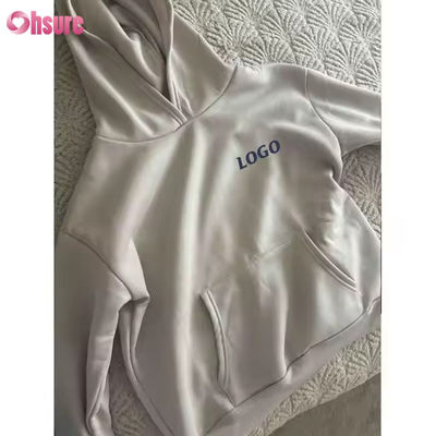 F240140 Kundensatz Kurzstücke Zwei-Stücke-Satz Frauen Langärme einfache Hoodie Sweatsuit und Fitness-Shorts Set Frühjahrskleidung für Frauen