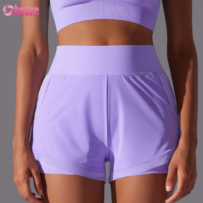 2025 Frauen Hochwaage Atmung Fitness Jogger Shorts Großhandel Sommer Training Lauf Sport Hosen heißes neues Design