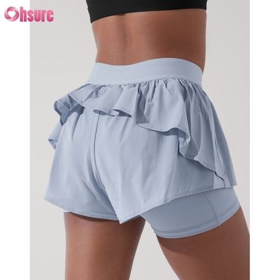 Custom Frauen 2 in 1 Fitness-Shorts Fitness-Lining Plus-Größe Elastische Band Training Gym-Shorts für Frauen