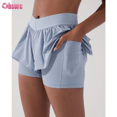 Custom Frauen 2 in 1 Fitness-Shorts Fitness-Lining Plus-Größe Elastische Band Training Gym-Shorts für Frauen