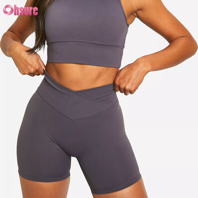 Großhandel Gym Crossover Yoga Sport Shorts Nahtlose Shorts Laufshorts für Damen
