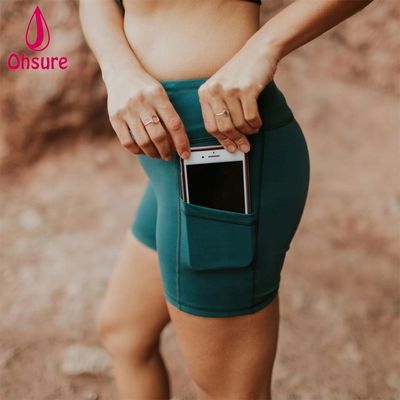 Gym-Shorts, individuell angepasste Workout-Biker-Shorts, Fitness-Shorts für Damen mit Seitentaschen, Workout-Biker-Shorts mit hohem Bund, 10-12 Tage