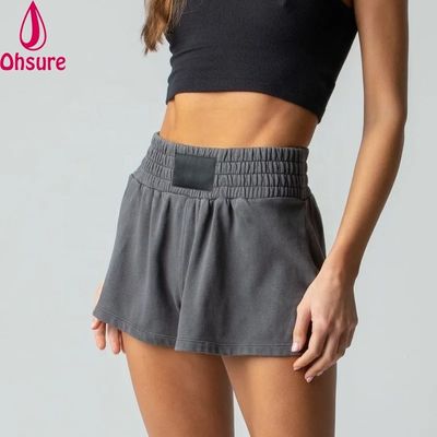 Boxerweibliche Shorts Sportliche Laufshorts Fitness-Shorts Custom Logo Baumwolle Terry Druck Strick 100% Baumwolle Seidenbildschirmdruck