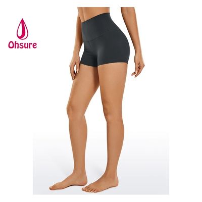 Großhandel Damen Fitness Sport Shorts Lauf Radlerhose Hohe Taille Yoga Activewear Shorts Benutzerdefiniertes Logo Einfarbig Casual Stricken