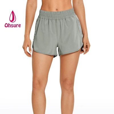 Sportshorts Schnelltrocknungsshorts Neue High Waist Casual Design Frauen Custom Logo Plus Größe Gewebte Druckunterstützung Custom Sample