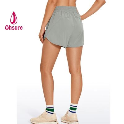 Sportshorts Schnelltrocknungsshorts Neue High Waist Casual Design Frauen Custom Logo Plus Größe Gewebte Druckunterstützung Custom Sample