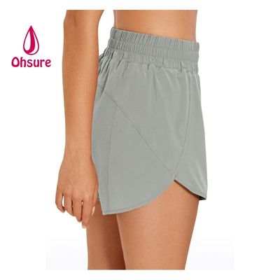 Sportshorts Schnelltrocknungsshorts Neue High Waist Casual Design Frauen Custom Logo Plus Größe Gewebte Druckunterstützung Custom Sample