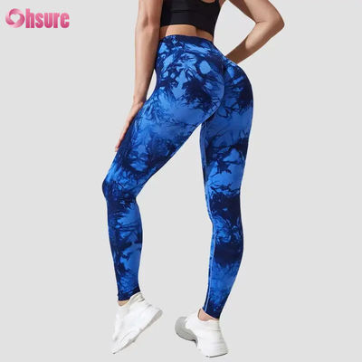 Neue Mode 2024 Hohe Taille Fitness Hosen Schnelle Trockene Lauf Yoga Hosen Elastische Taille Slim Fit Sport Strumpfhosen Tie Dye Design