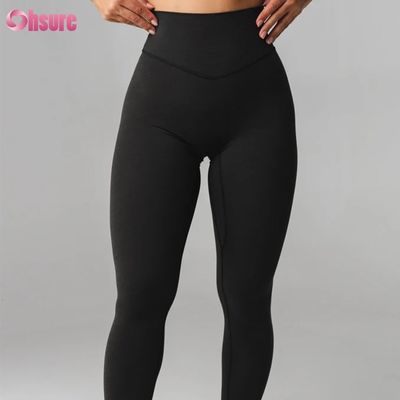 Großer Stil Hohe Taille Training Yoga Leggings Solid für Frauen Hosen Custom Yoga Tragen 220 Gramm