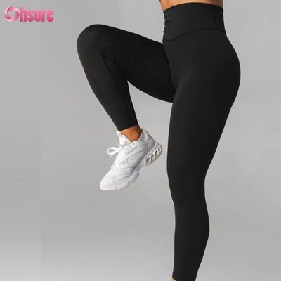 Großer Stil Hohe Taille Training Yoga Leggings Solid für Frauen Hosen Custom Yoga Tragen 220 Gramm