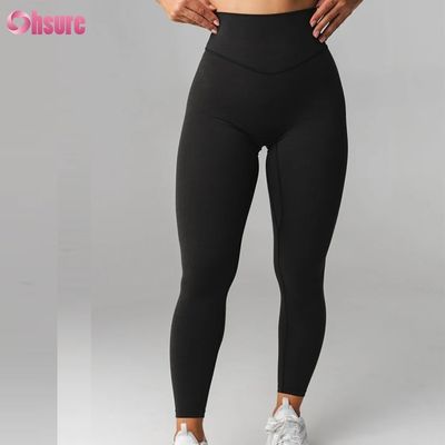 Großer Stil Hohe Taille Training Yoga Leggings Solid für Frauen Hosen Custom Yoga Tragen 220 Gramm