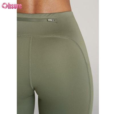 Strukturierte Sport Leggings Fitness Yoga Sporthosen mit Reißverschluss-Design Sport Yoga Leggings für Damen