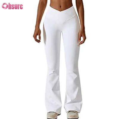 Custom Flare Hosen Fitness Frauen Leggings V-Form Waistband Yoga Hosen