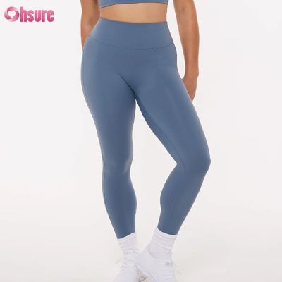 Hohe Taille Polyester Volle Länge Kompression Workout Training Leggings für Damen