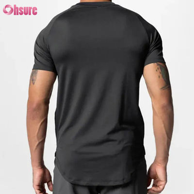 Größe Männer Fitness-T-Shirts Oberfläche Blank Seidenbildschirmdruck Kurzärme Schnelle Trockene Baumwolle Mannschaft Hals Übergroße Sport-T-Shirts