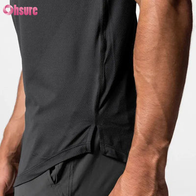 Größe Männer Fitness-T-Shirts Oberfläche Blank Seidenbildschirmdruck Kurzärme Schnelle Trockene Baumwolle Mannschaft Hals Übergroße Sport-T-Shirts