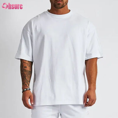 Größe Männer Fitness-T-Shirts Oberfläche Blank Seidenbildschirmdruck Kurzärme Schnelle Trockene Baumwolle Mannschaft Hals Übergroße Sport-T-Shirts