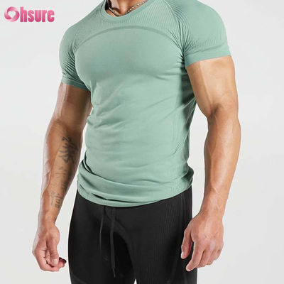 Hochwertiges, schnell trocknendes Muskel-T-Shirt für Herren aus Polyester-Baumwoll-Mischgewebe