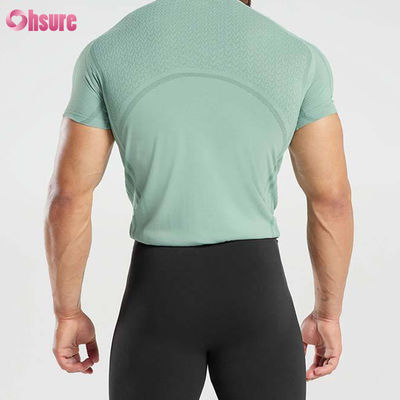 Hochwertiges, schnell trocknendes Muskel-T-Shirt für Herren aus Polyester-Baumwoll-Mischgewebe