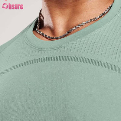 Hochwertiges, schnell trocknendes Muskel-T-Shirt für Herren aus Polyester-Baumwoll-Mischgewebe
