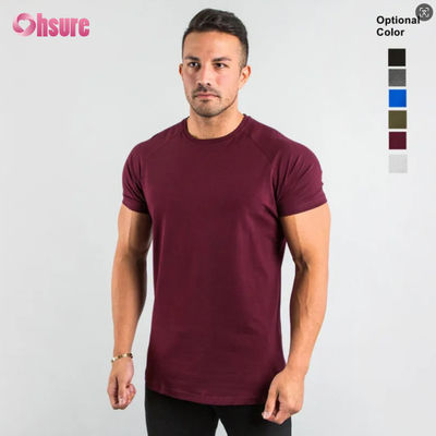 95% Baumwolle 5% Elasthan Individuelles privates Logo Workout-Kleidung Gymnastikbekleidung Fitness-Bekleidung Einfaches, schlichtes Herren-T-Shirt Sport