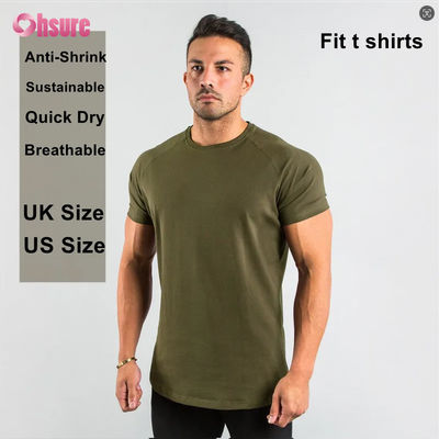 95% Baumwolle 5% Elasthan Individuelles privates Logo Workout-Kleidung Gymnastikbekleidung Fitness-Bekleidung Einfaches, schlichtes Herren-T-Shirt Sport