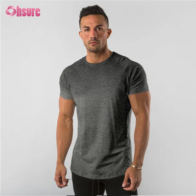 95% Baumwolle 5% Elasthan Individuelles privates Logo Workout-Kleidung Gymnastikbekleidung Fitness-Bekleidung Einfaches, schlichtes Herren-T-Shirt Sport