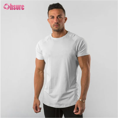 95% Baumwolle 5% Elasthan Individuelles privates Logo Workout-Kleidung Gymnastikbekleidung Fitness-Bekleidung Einfaches, schlichtes Herren-T-Shirt Sport