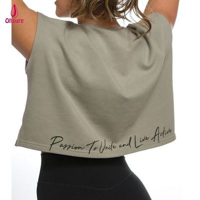 Maßgeschneiderte Mode Damen T-Shirt Kurzarm Yoga-Kleidung Damen Fitnessstudio Laufen Crop Tops Jersey Sportbekleidung Druck Casual Muster Gestrickt