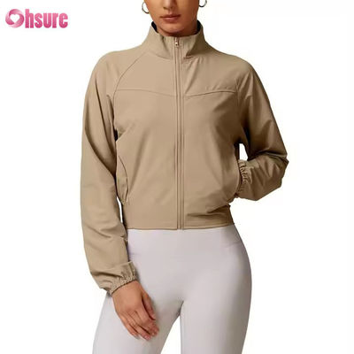 Schnell trockener Halsband Winddicht Outdoor Lauf Sportbekleidung Fitness Langärme Yoga Top Sport Jacke