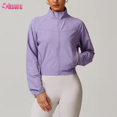 Schnell trockener Halsband Winddicht Outdoor Lauf Sportbekleidung Fitness Langärme Yoga Top Sport Jacke