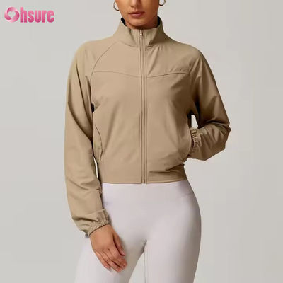 Schnell trockener Halsband Winddicht Outdoor Lauf Sportbekleidung Fitness Langärme Yoga Top Sport Jacke