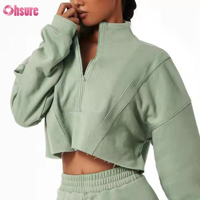 Neue Warme Sport-Hoodies Casual Loose Stand Kragen Top Custom Frauen Laufen Fitness-Pullover Hoodies