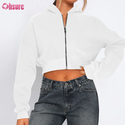 Fitness-Jacke für Damen mit durchgehendem Reißverschluss, bequem, dehnbar, weich, thermisch, winddicht, Vier-Wege-Stretch, nahtlos, Winter, mit Kapuze
