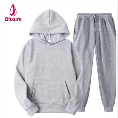 Lockere, lässige Sweatanzug Basic Drop Shoulder Oversize Sport Hoodie und Jogginghose Herren Trainingsanzug Set Damen Digitaldruck Strick