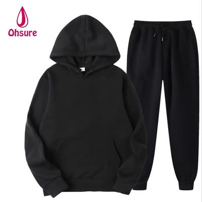 Lockere, lässige Sweatanzug Basic Drop Shoulder Oversize Sport Hoodie und Jogginghose Herren Trainingsanzug Set Damen Digitaldruck Strick