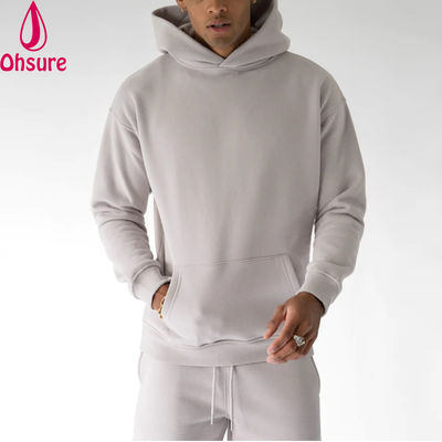 Schwergewichts Casual Hoodie Hochwertiges Fleece Hoodie Feste Farbe Basis-Sweatshirts für Männer