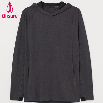 Heiß verkaufter Yoga-Hoodie für Herren, schnell trocknend, mit Mesh gefüttert, Wickelkapuze, normale Passform für das Fitnesstraining, individuelles Logo, einfarbiges Muster, Herbst