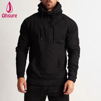 Herren Sport Pullover Hoodie Winter Warm Fitness Lauf Sweatshirt mit Reißverschluss und Print Design
