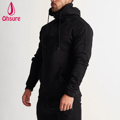 Herren Sport Pullover Hoodie Winter Warm Fitness Lauf Sweatshirt mit Reißverschluss und Print Design