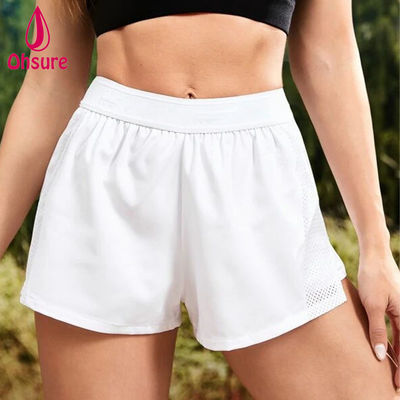 Damen Gym Yoga Sport Shorts Großhandel Custom Logo 93% Polyester, 7% Elasthan High Waist Elastischer Bund 2 in 1 Casual Gewebt XS-XXL