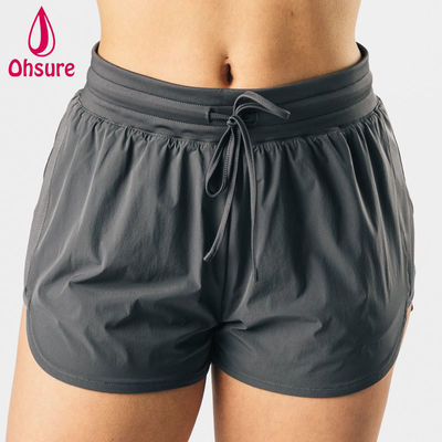Hochwertiges OEM High-Cut-Design High-Waist Athletic Sport Shorts Damen Fitness Gym Run Yoga Bottoms Shorts Casual Gewebt