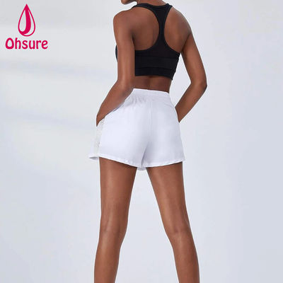 Hochwertige Frauen 2 in 1 Fitness-Shorts Mesh Quick Dry Sportbekleidung Loose Fit Yoga Hosen Custom Running Shorts