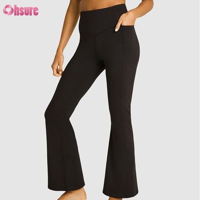 80% Nylon 20% Spandex Blend 220 Gramm Sport Hosen Elastische Taille Training Flare Leggings für Frauen Voll 1 Stück hohe Spandex Hosen