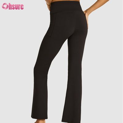80% Nylon 20% Spandex Blend 220 Gramm Sport Hosen Elastische Taille Training Flare Leggings für Frauen Voll 1 Stück hohe Spandex Hosen