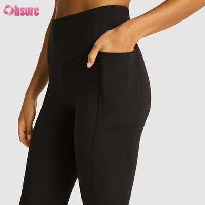 80% Nylon 20% Spandex Blend 220 Gramm Sport Hosen Elastische Taille Training Flare Leggings für Frauen Voll 1 Stück hohe Spandex Hosen