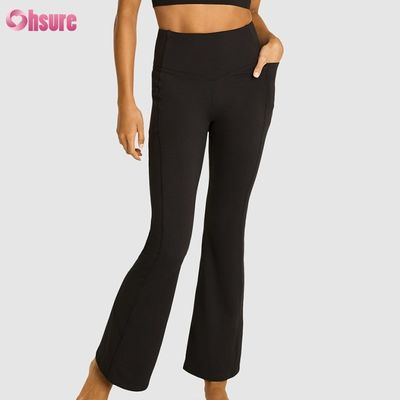 80% Nylon 20% Spandex Blend 220 Gramm Sport Hosen Elastische Taille Training Flare Leggings für Frauen Voll 1 Stück hohe Spandex Hosen