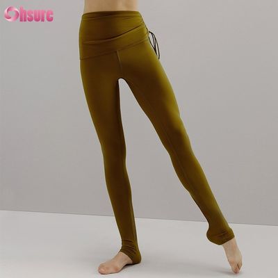 Recycelte Nylon-Spandex-Blend-Sporthose Verstellbare Zugseile Training Leggings für Frauen Voll 1 Stück Hoch Yoga Tragen Volllänge