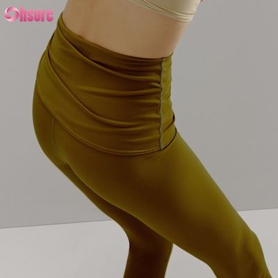 Recycelte Nylon-Spandex-Blend-Sporthose Verstellbare Zugseile Training Leggings für Frauen Voll 1 Stück Hoch Yoga Tragen Volllänge